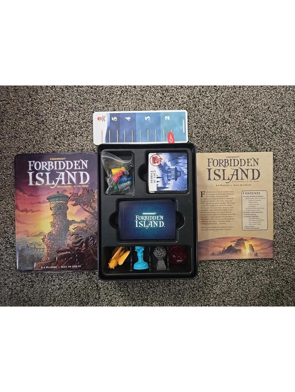 Forbidden Island Collector’s Tin Gamewright Co-op Game Complete